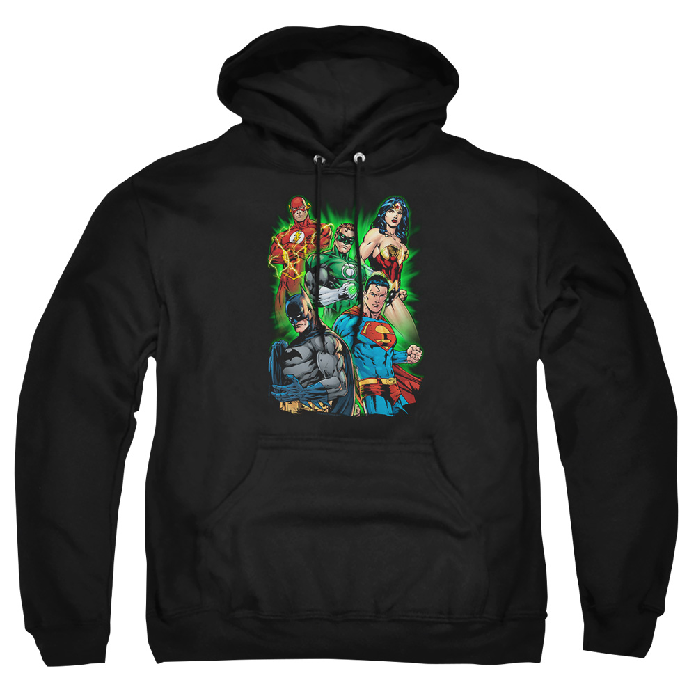JLA361-AFTH-8 JLA Will Power Adult Pullover Hoodie, Black - 5X