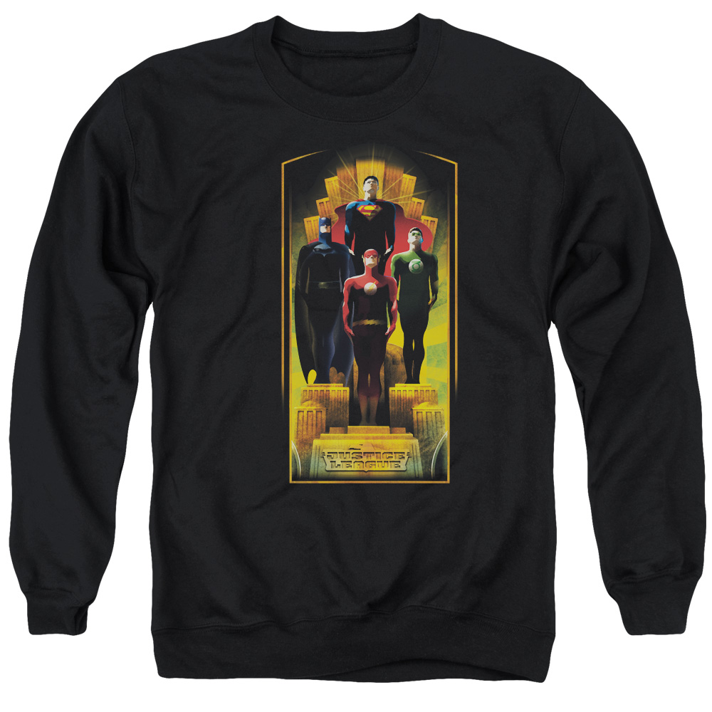 JLA368-AS-2 JLA Deco Adult Crewneck Sweatshirt, Black - Medium