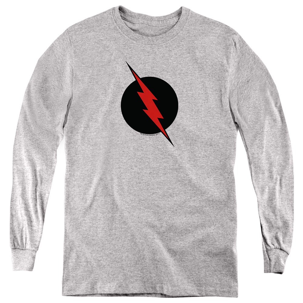 JLA476C-YL-2 JLA Reverse Flash Long Sleeve Youth T-Shirt, Athletic Heather - Medium