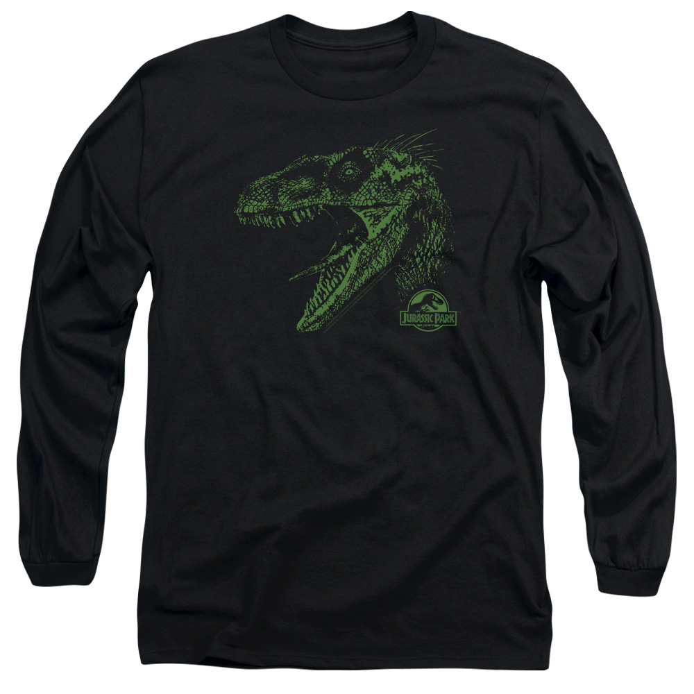 UNI180-AL-2 Jurassic Park Raptor Mount Adult Long Sleeve T-Shirt, Black - Medium