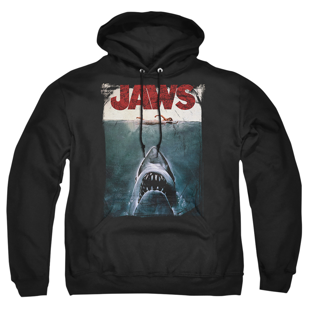 UNI317D-AFTH-6 Jaws Title Adult Pullover Hoodie, Black - 3X