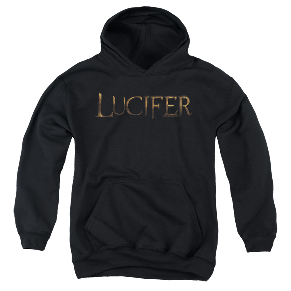 WBT1292-YFTH-2 Lucifer Logo Youth Hooded Sweatshirt, Black - Medium
