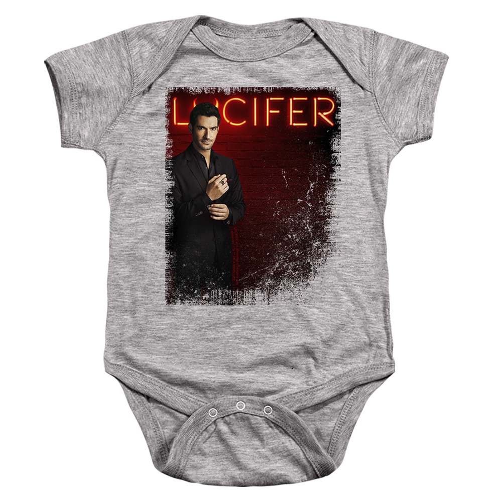 WBT1293-SS-2 Lucifer Neon Lights Infant Snapsuit, Athletic Heather - Medium - 12 Month