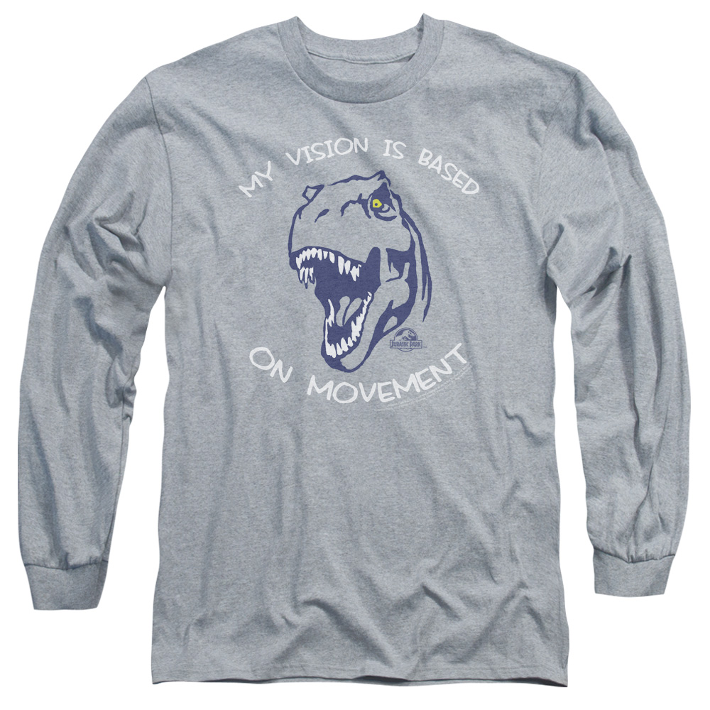 UNI521-AL-4 Jurassic Park My Vision Adult Long Sleeve T-Shirt, Athletic Heather - Extra Large