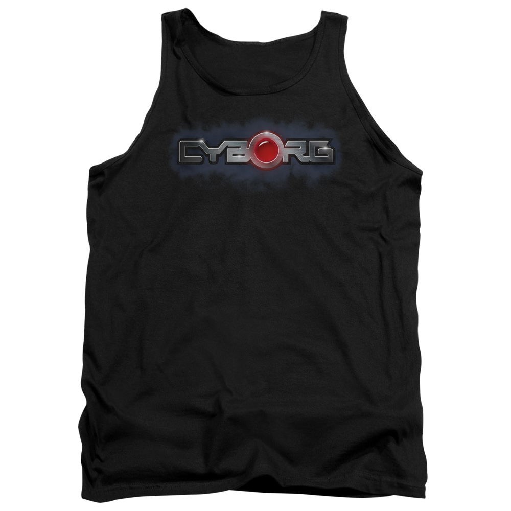 JLA677-TK-2 JLA Cyborg Title Adult Tank Top, Black - Medium