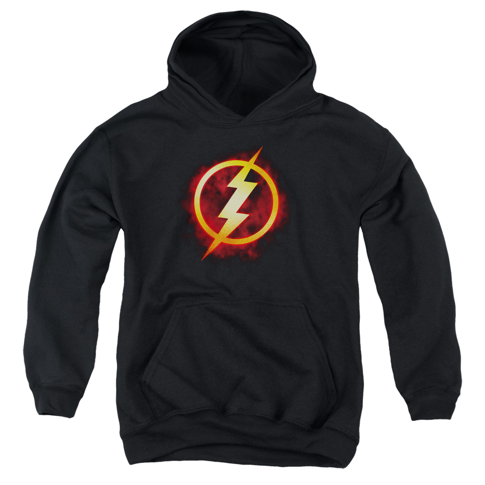 JLA679-YFTH-2 JLA Flash Title Youth Hooded Sweatshirt, Black - Medium