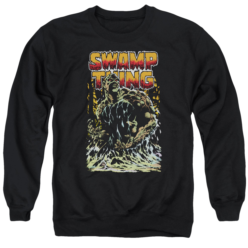 JLA694-AS-1 JLA Swamp Thing Adult Crewneck Sweatshirt, Black - Small