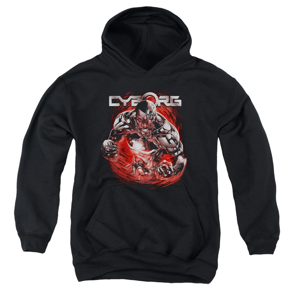 JLA705-YFTH-2 JLA Engaged Youth Hooded Sweatshirt, Black - Medium