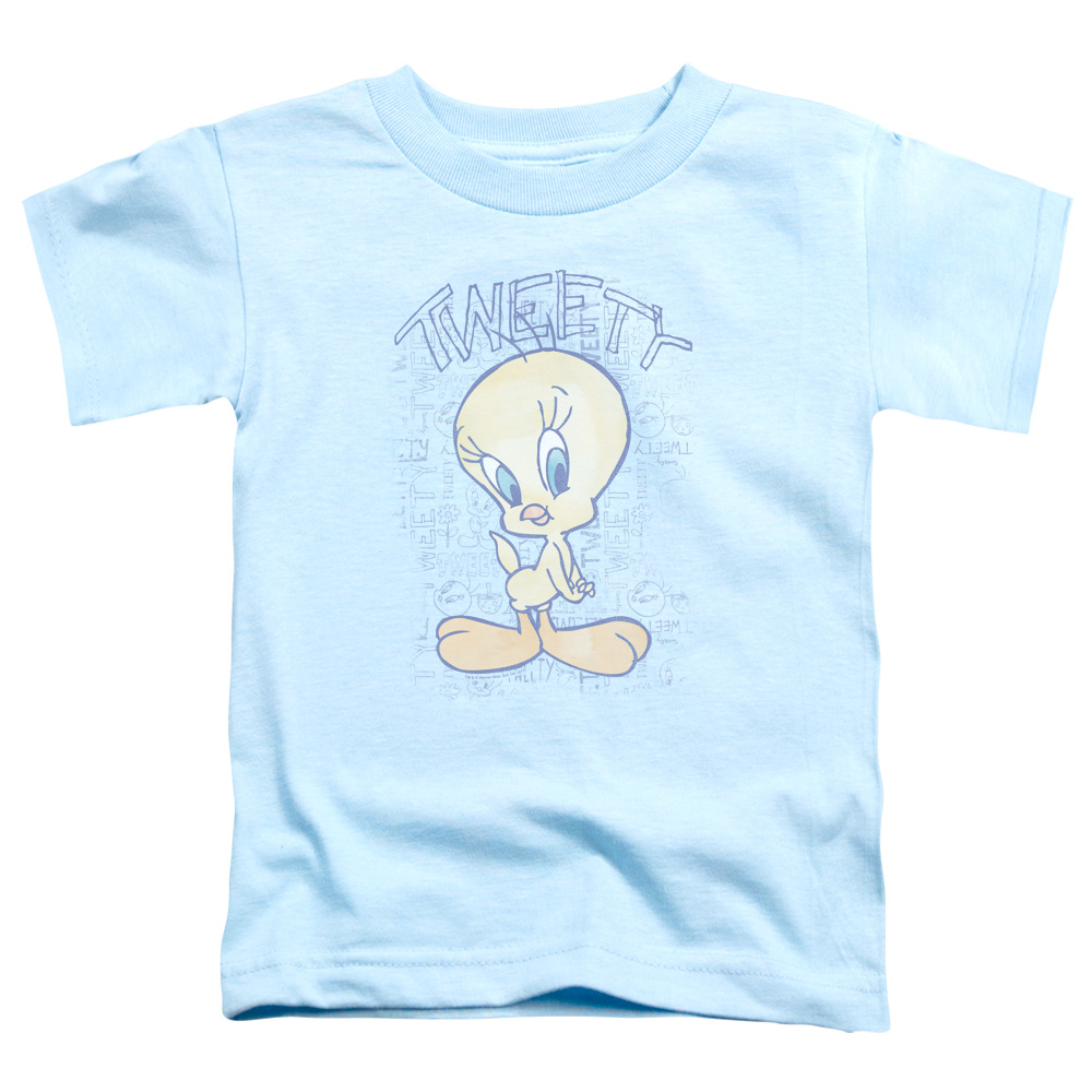 LT161-TT-2 Looney Tunes Tweety Fade Toddler Short Sleeve T-Shirt, Light Blue - Medium 3T