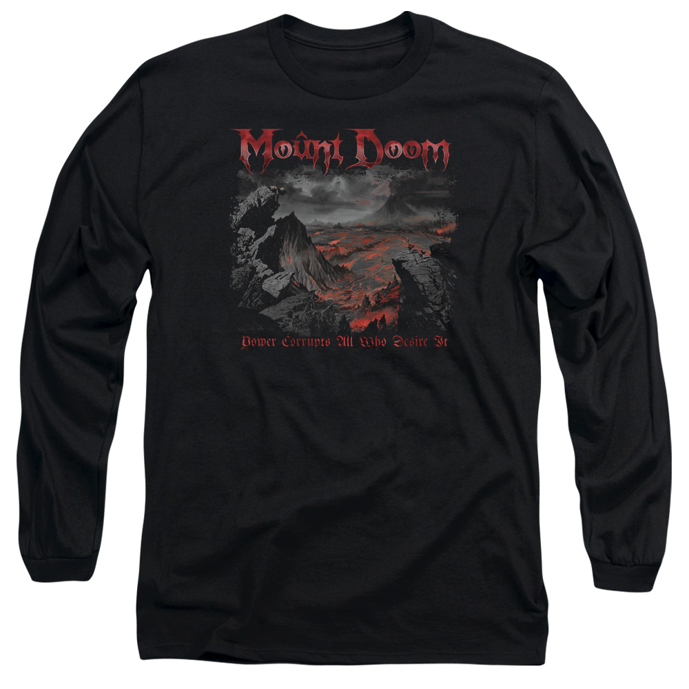 LOR1064-AL-5 Lord of The Rings Power Corrupts Adult Long Sleeve T-Shirt, Black - 2X