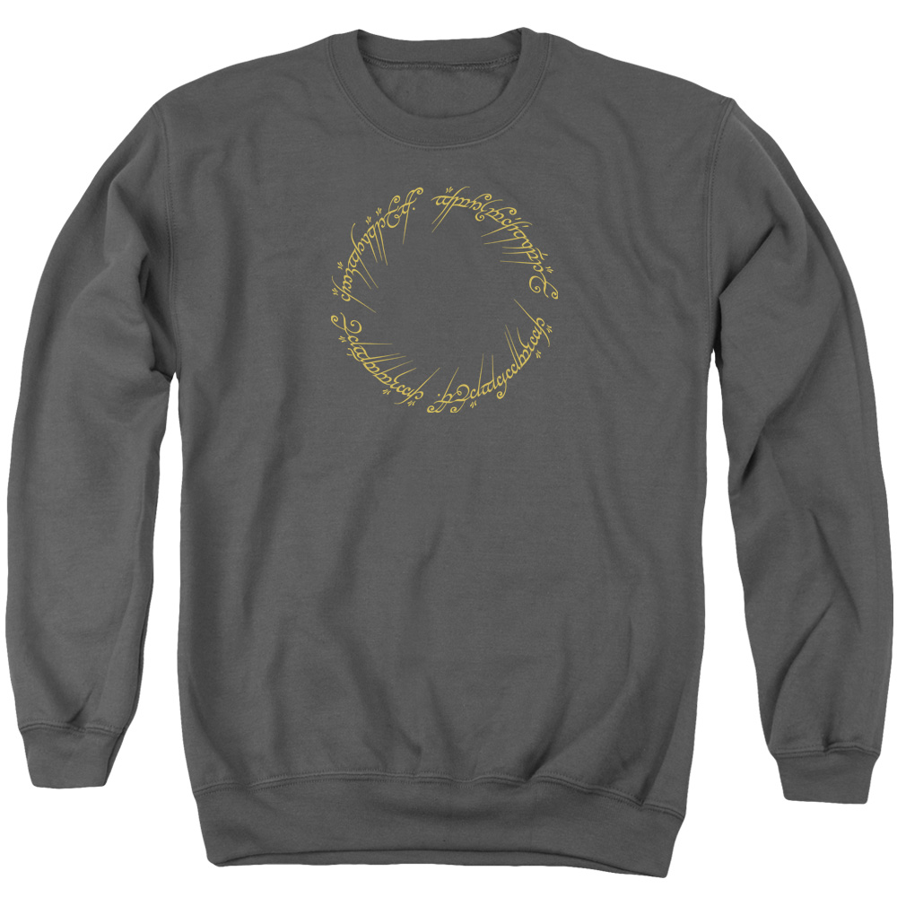 LOR1055-AS-2 Lord of The Rings One Ring Adult Crewneck Sweatshirt, Charcoal - Medium