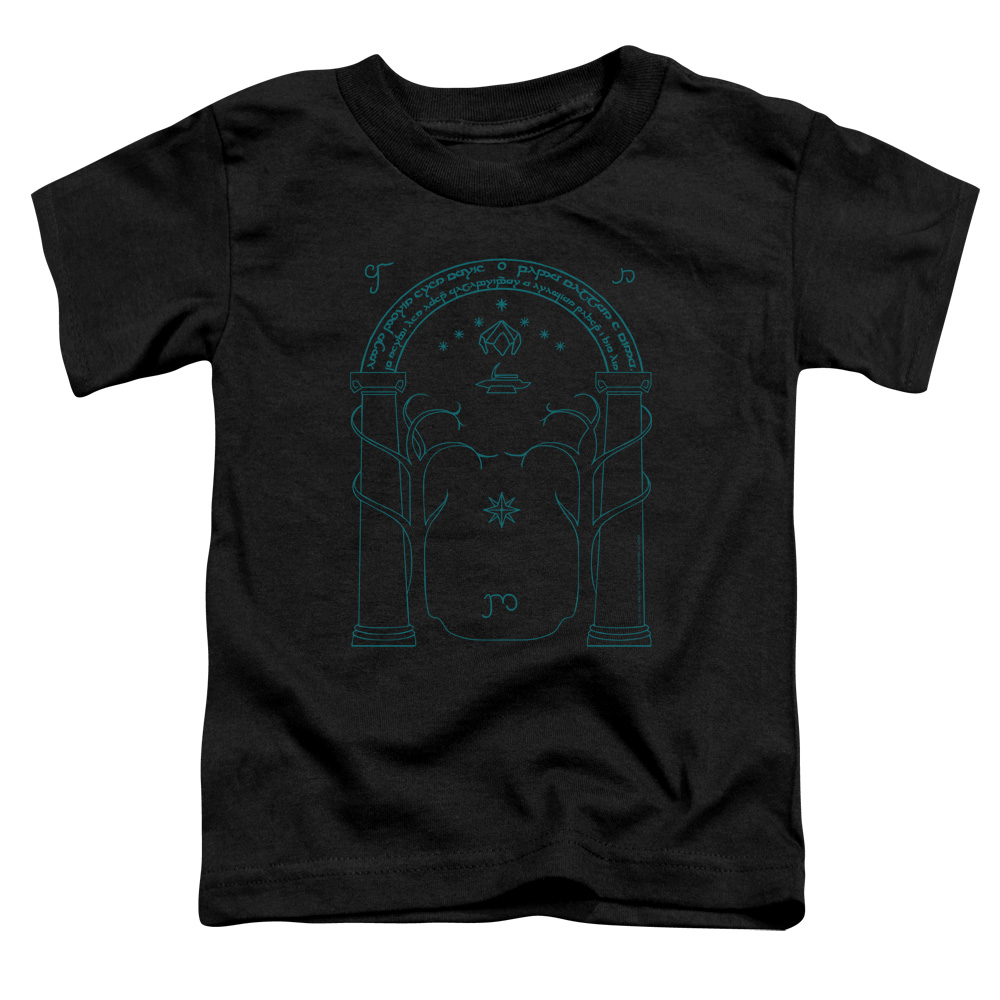 LOR1052-KT-1 Lord of The Rings Doors of Durin Toddler Short Sleeve T-Shirt, Black - Large 4T