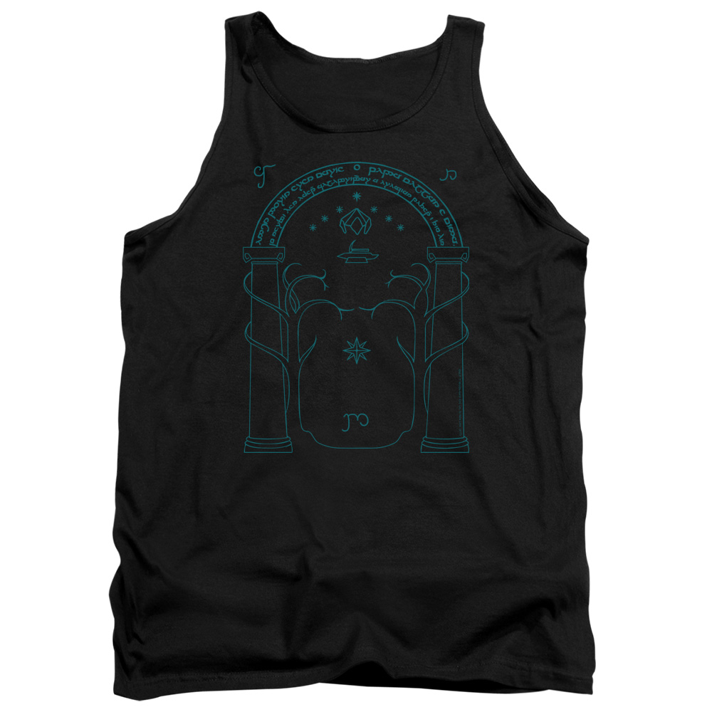 LOR1052-TK-5 Lord of The Rings Doors of Durin Adult Tank Top, Black - 2X