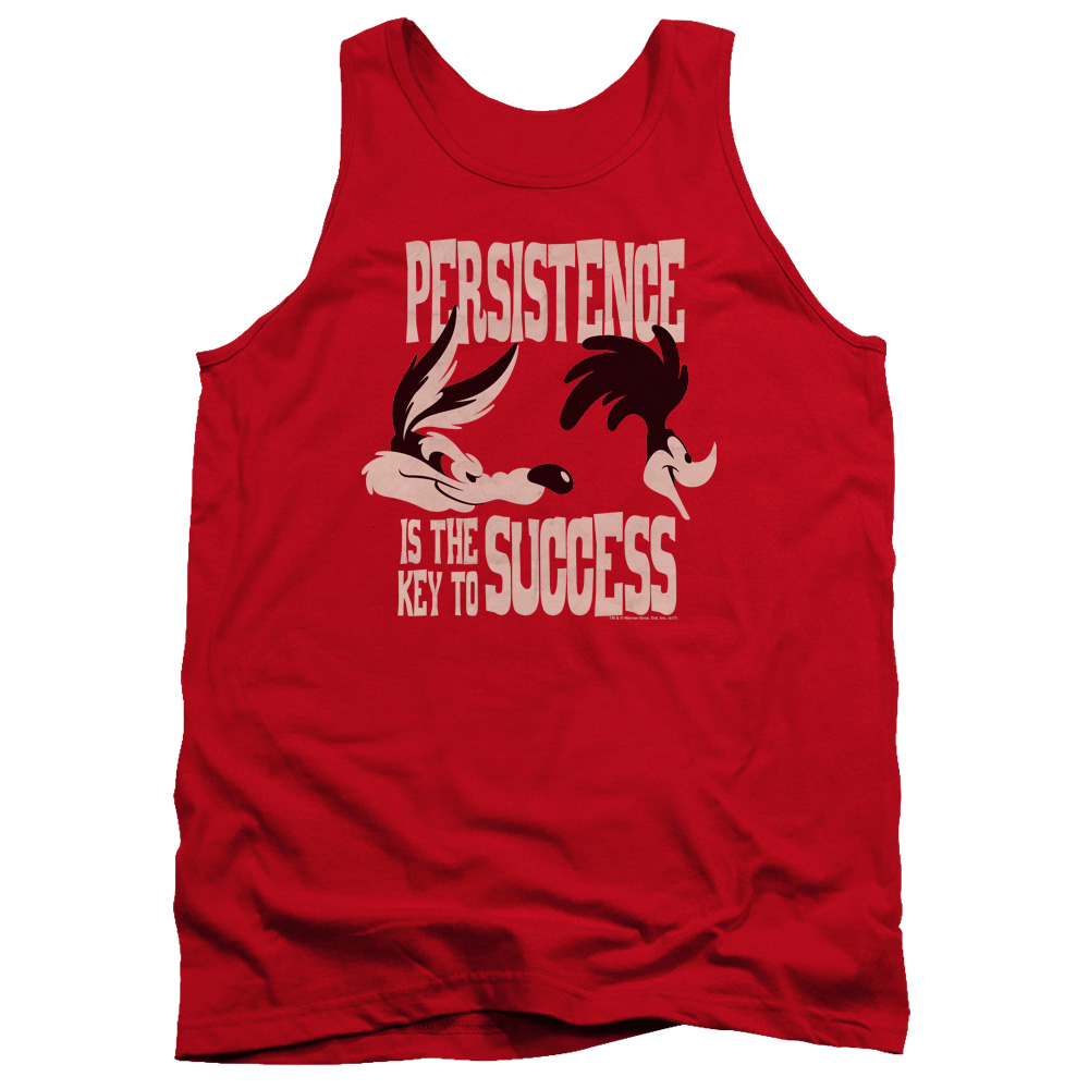 LT183-TK-2 Looney Tunes Persistence Adult Tank Top, Red - Medium