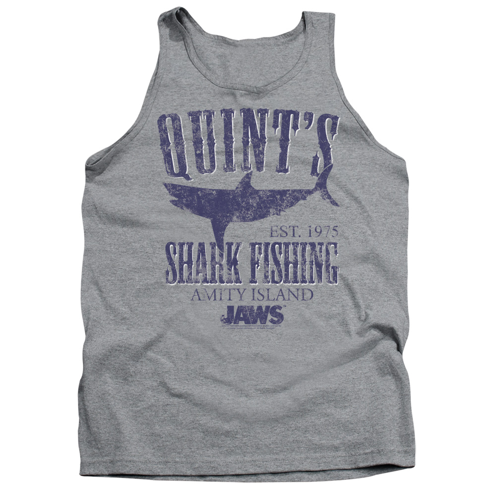 UNI413-TK-1 Jaws Quints Adult Tank Top, Athletic Heather - Small
