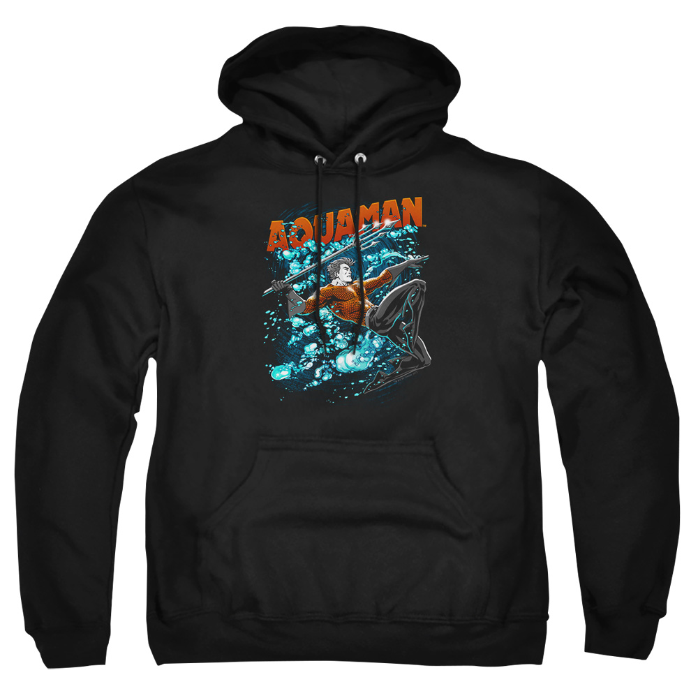 JLA626-AFTH-7 JLA Aqua Bubbles Adult Pullover Hoodie, Black - 4X