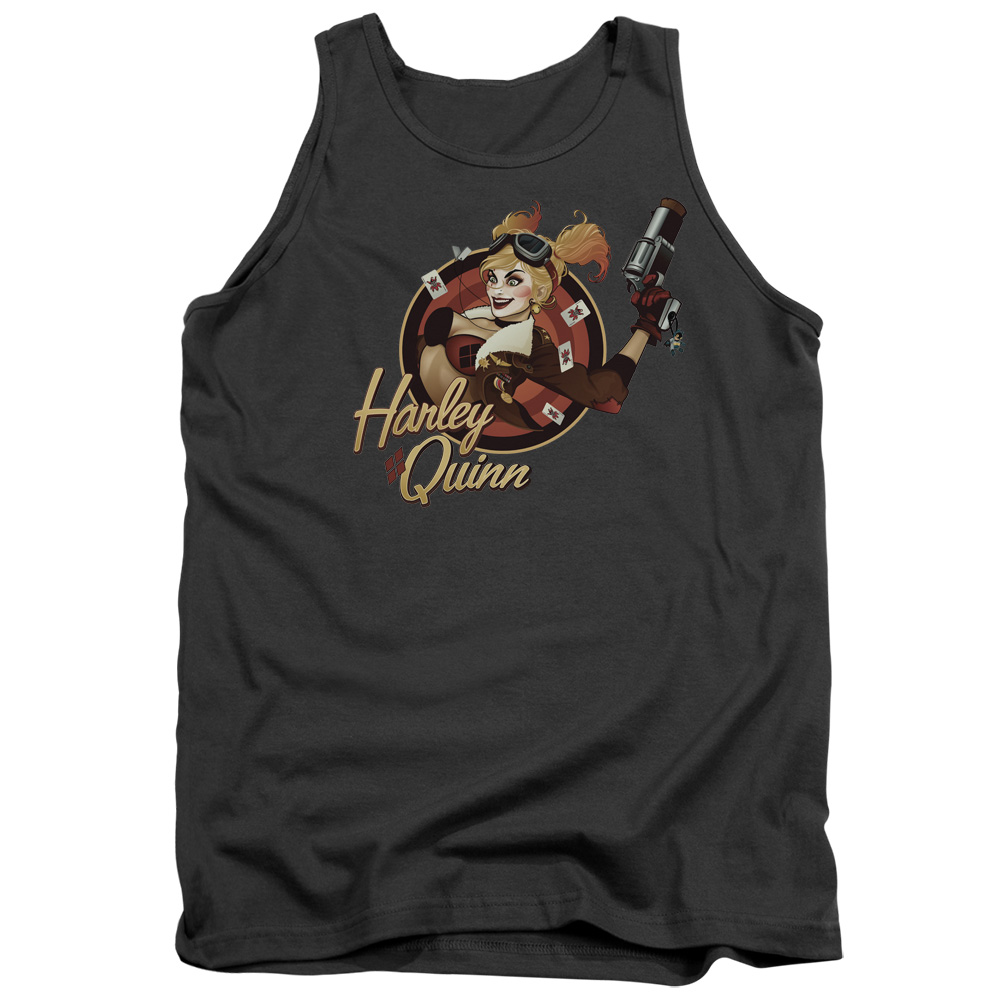 JLA637-TK-2 JLA Harley Bomber Adult Tank Top, Charcoal - Medium