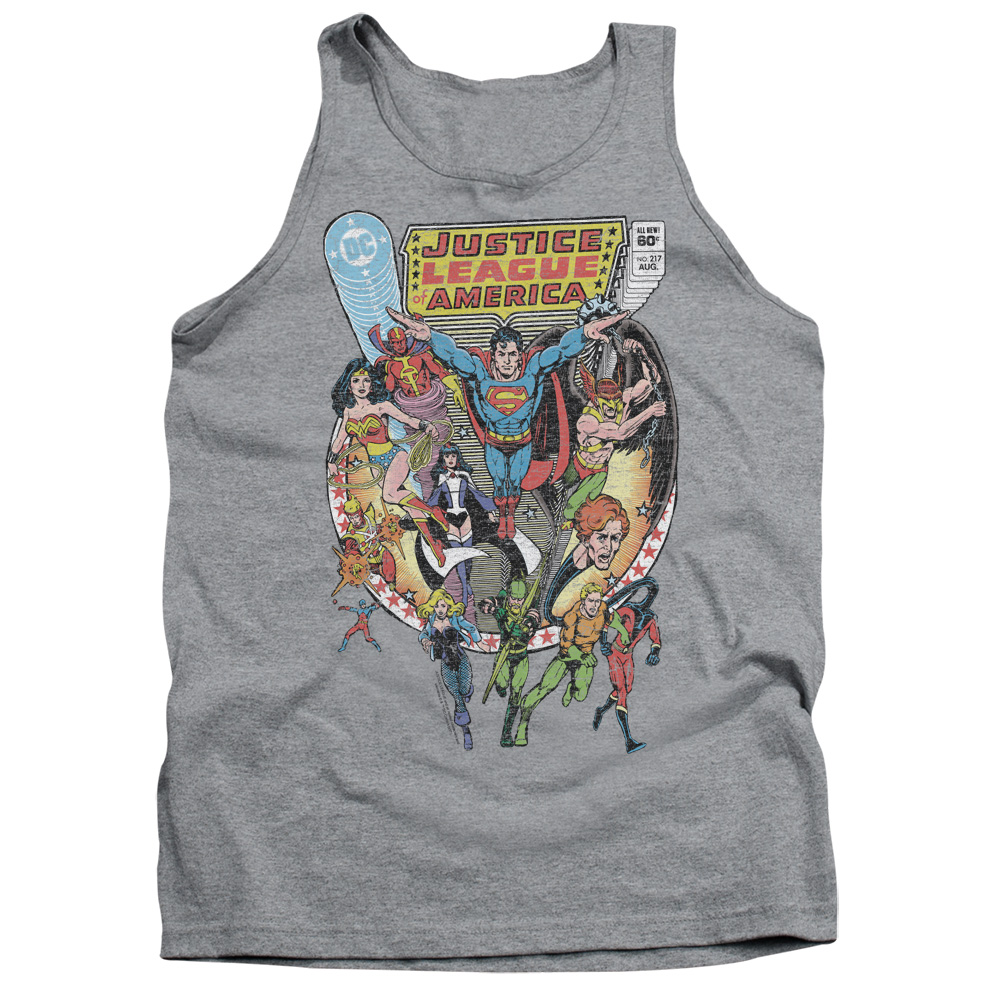 JLA746-TK-2 JLA Team Up Adult Tank Top, Athletic Heather - Medium