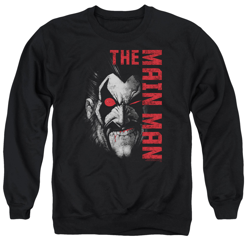 JLA862-AS-2 JLA Main Man Adult Crewneck Sweatshirt, Black - Medium
