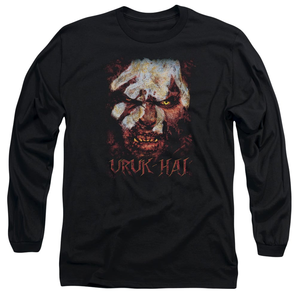 LOR1005-AL-6 Lord of The Rings Uruk Hai Adult Long Sleeve T-Shirt, Black - 3X