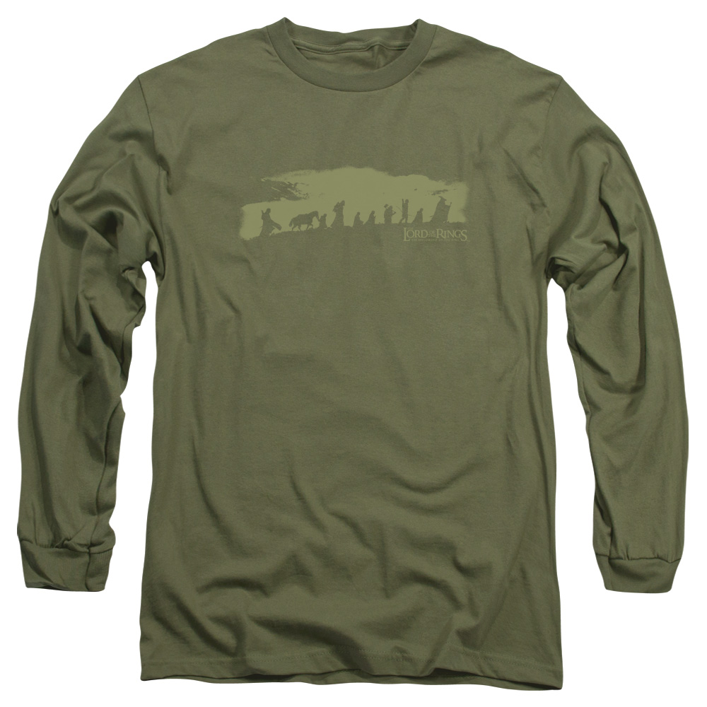 LOR1006B-AL-3 Lord of The Rings The Fellowship Adult Long Sleeve T-Shirt, Military Green - Large