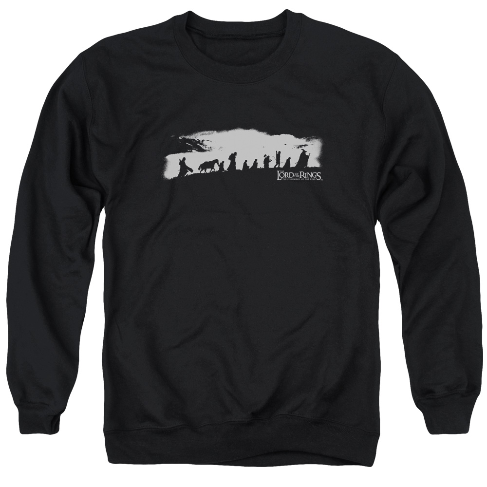 LOR1006-AS-1 Lord of The Rings The Fellowship Adult Crewneck Sweatshirt, Black - Small