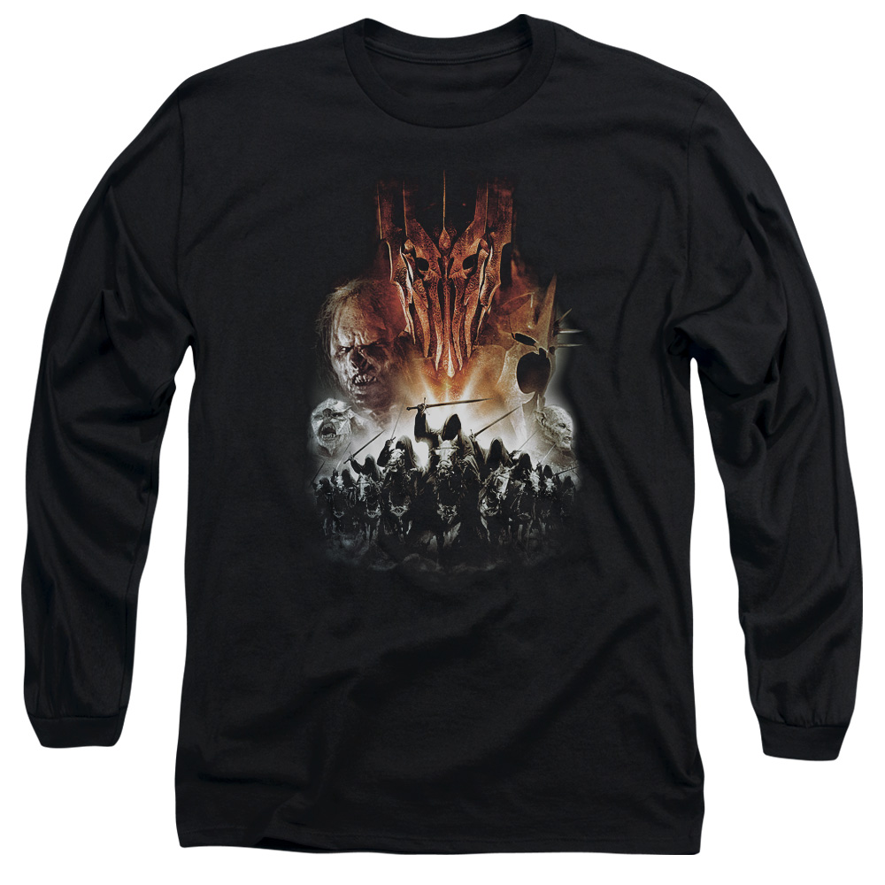LOR1001-AL-6 Lord of The Rings Evil Rising Adult Long Sleeve T-Shirt, Black - 3X