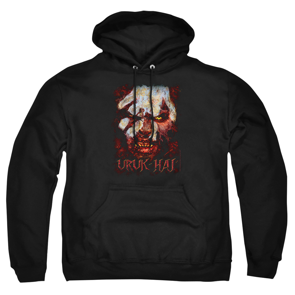LOR1005-AFTH-7 Lord of The Rings Uruk Hai Adult Pullover Hoodie, Black - 4X