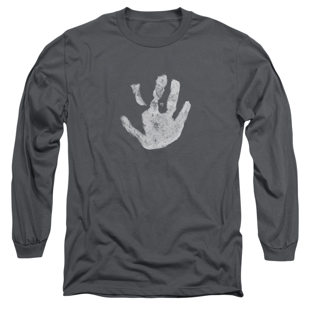 LOR1022-AL-6 Lord of The Rings White Hand Adult Long Sleeve T-Shirt, Charcoal - 3X