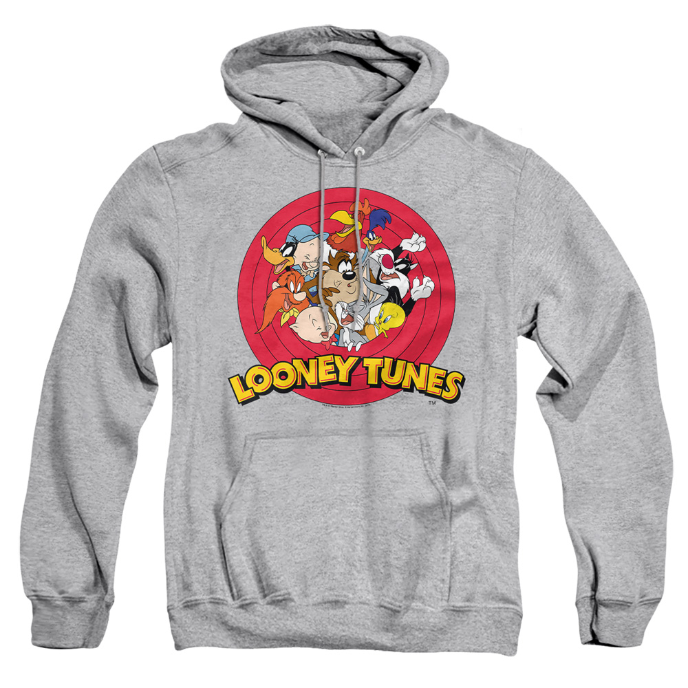 LT245-AFTH-2 Looney Tunes Group Adult Pullover Hoodie, Athletic Heather - Medium