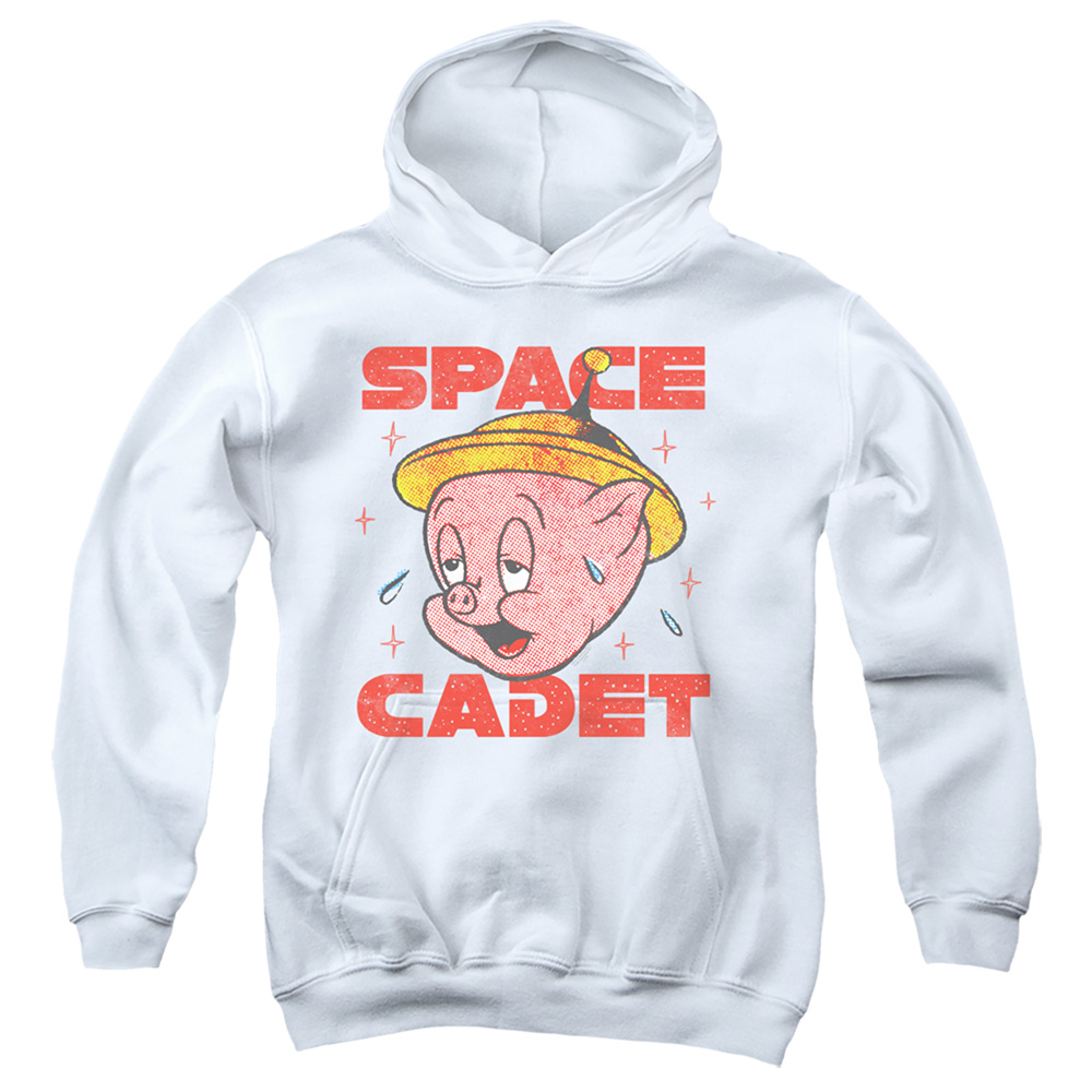 LT248-YFTH-2 Looney Tunes Space Ghost Youth Hooded Sweatshirt, White - Medium