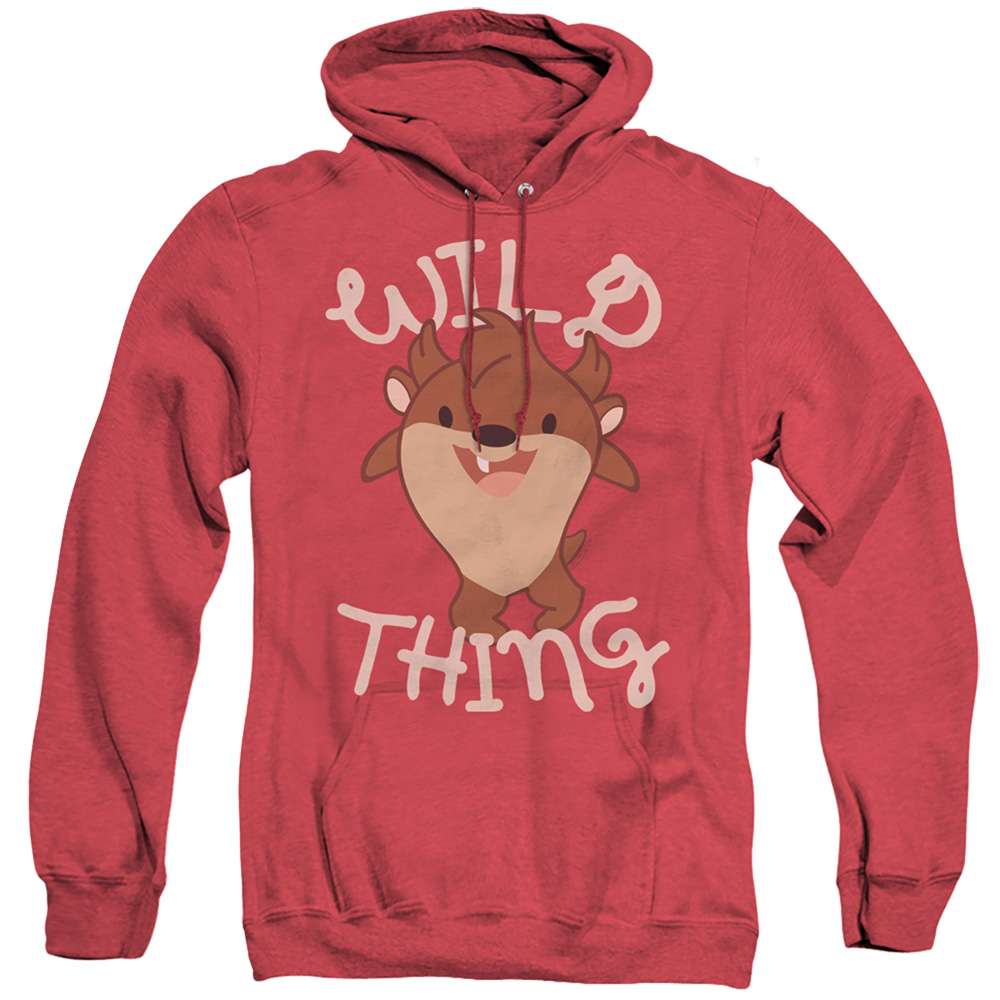 LT254-AHH-2 Looney Tunes Wild Thing Kid Adult Heather Hoodie, Red - Medium