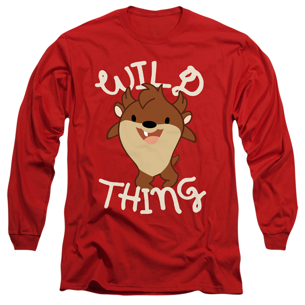 LT254-AL-6 Looney Tunes Wild Thing Kid Adult Long Sleeve T-Shirt, Red - 3X
