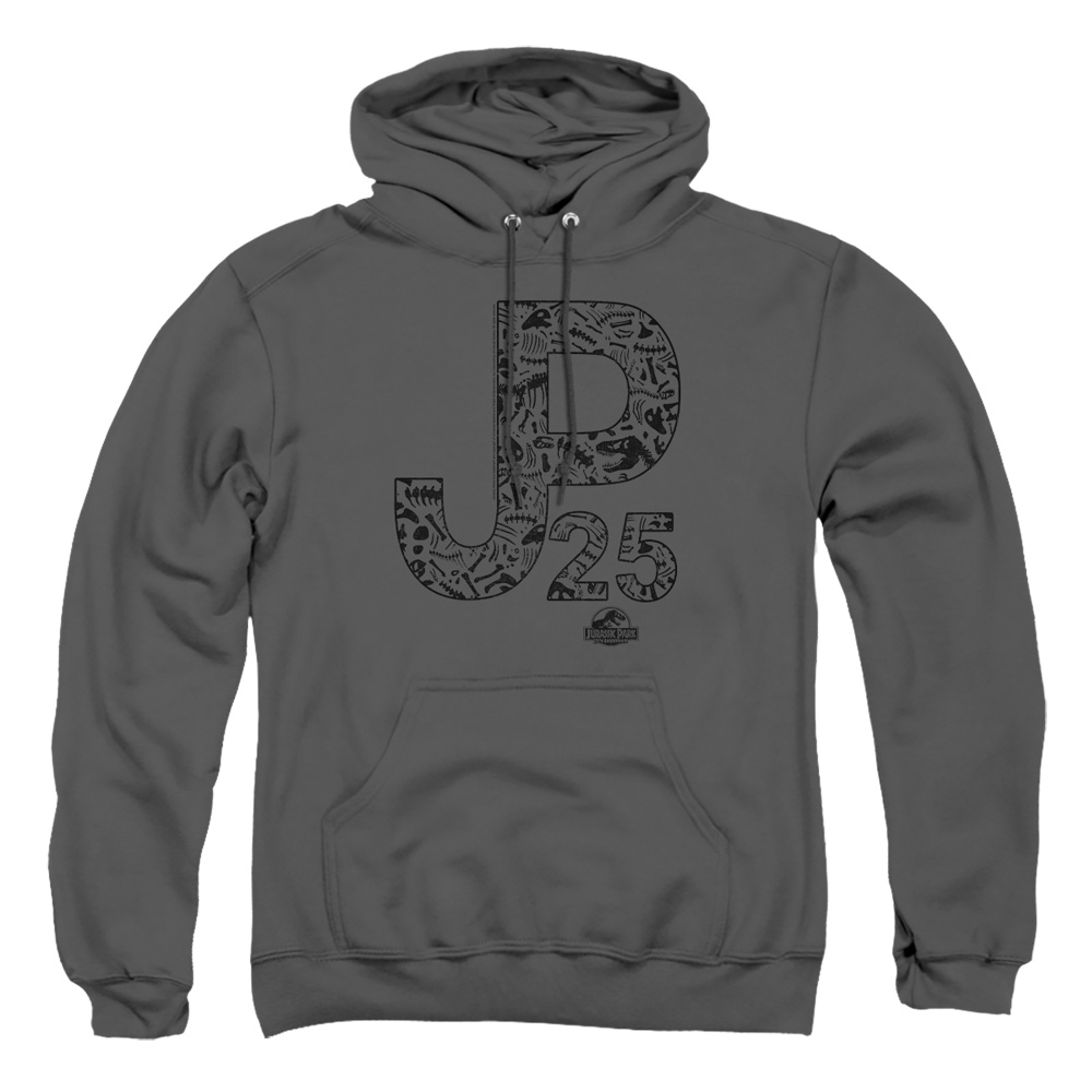UNI1152B-AFTH-2 Jurassic Park JP25 Adult Pullover Hoodie, Charcoal - Medium