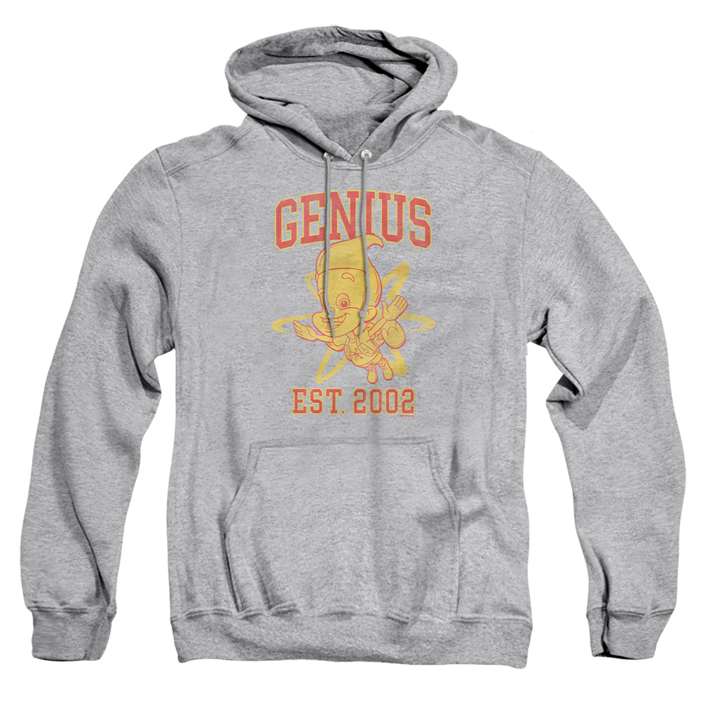 NICK744-AFTH-2 Jimmy Neutron Genius Collegiate Adult Pullover Hoodie, Athletic Heather - Medium