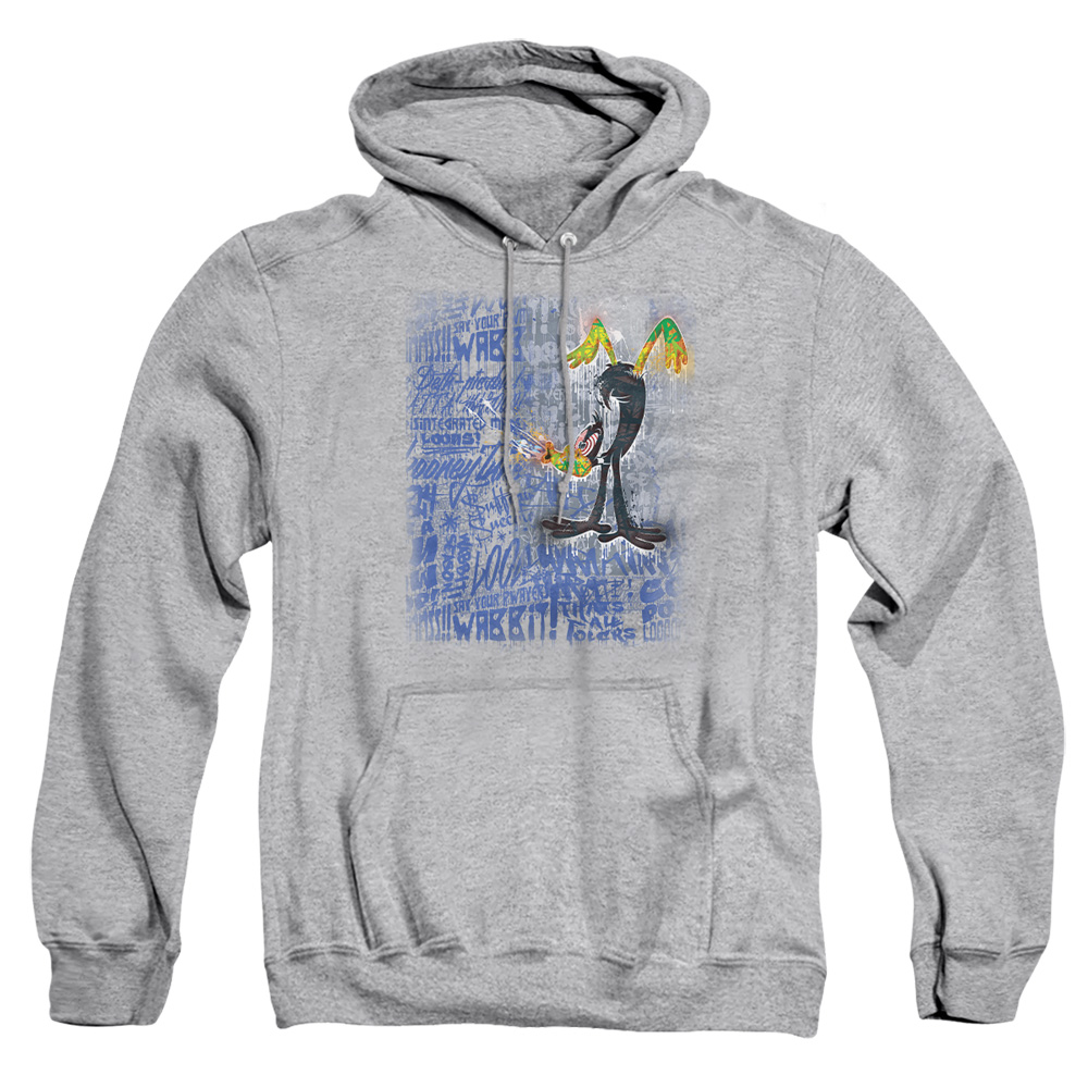 LT262-AFTH-4 Looney Tunes Graffiti Duck Adult Pullover Hoodie, Athletic Heather - Extra Large