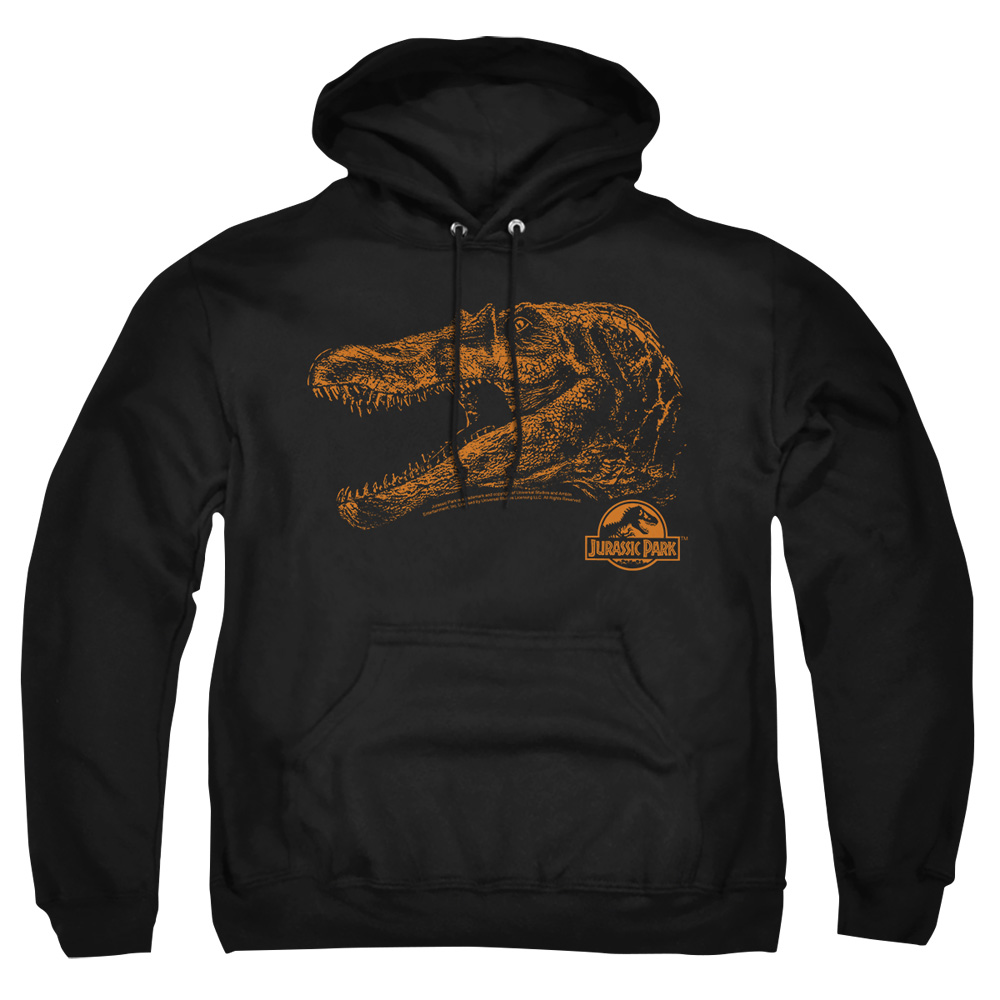 UNI181-AFTH-6 Jurassic Park Spino Mount Adult Pullover Hoodie, Black - 3X