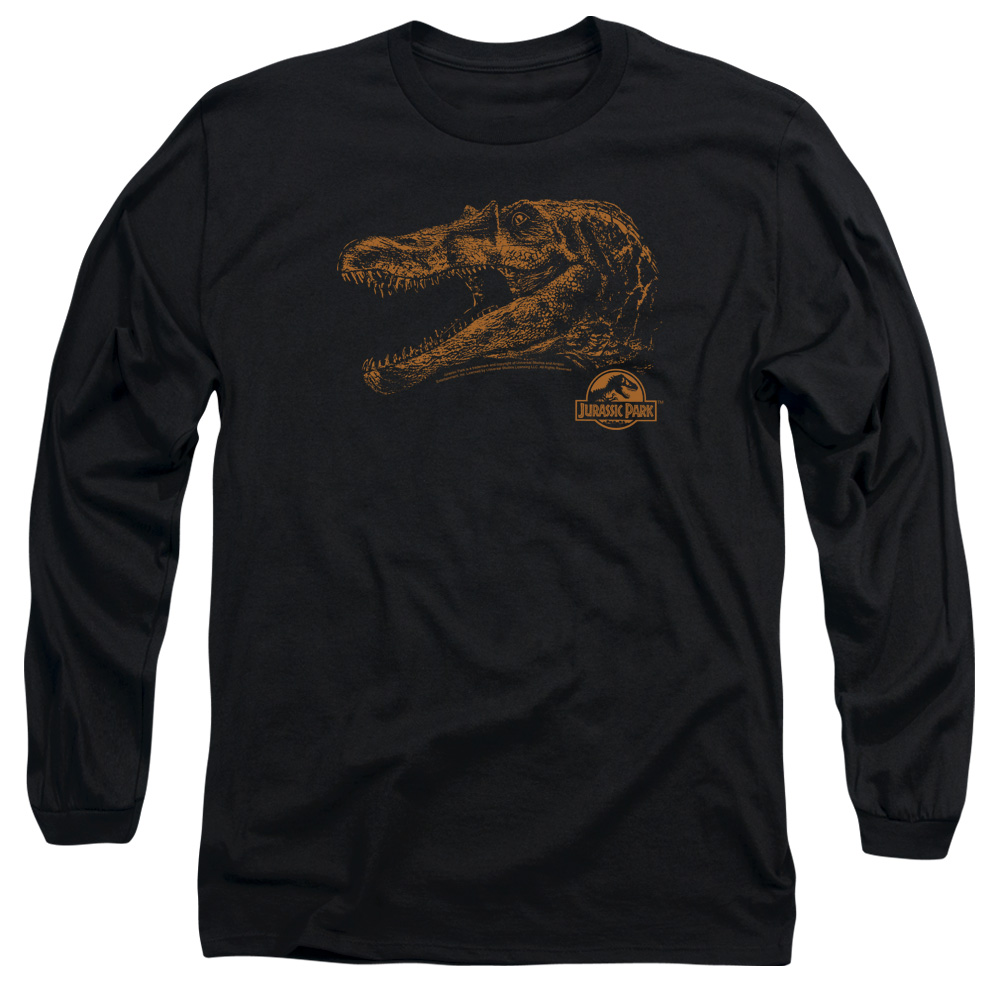UNI181-AL-4 Jurassic Park Spino Mount Adult Long Sleeve T-Shirt, Black - Extra Large