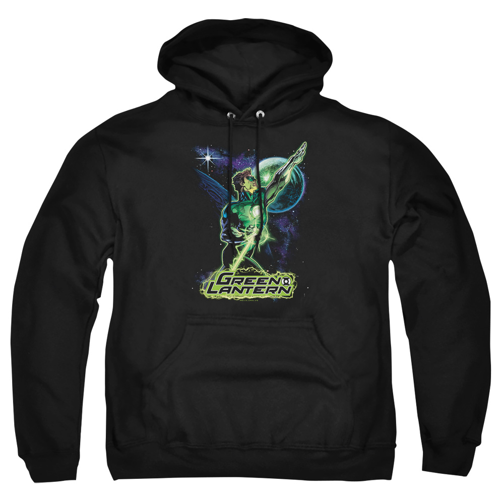 JLA617-AFTH-7 JLA Hal Galaxy Adult Pullover Hoodie, Black - 4X