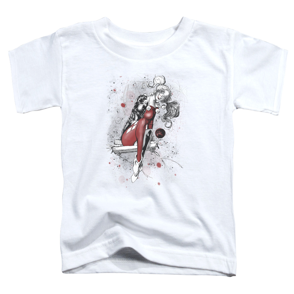 JLA689-KT-1 JLA Harley Sketch Toddler Short Sleeve T-Shirt, White - Large 4T