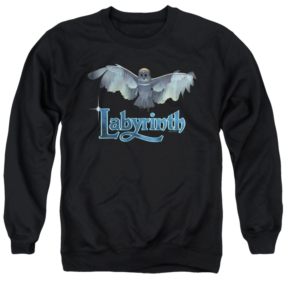 LAB119-AS-3 Labyrinth Title Sequence Adult Crewneck Sweatshirt, Black - Large