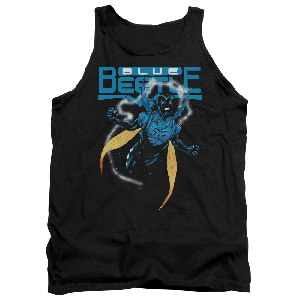 JLA698-TK-4 JLA Blue Beetle Adult Tank Top, Black - Extra Large