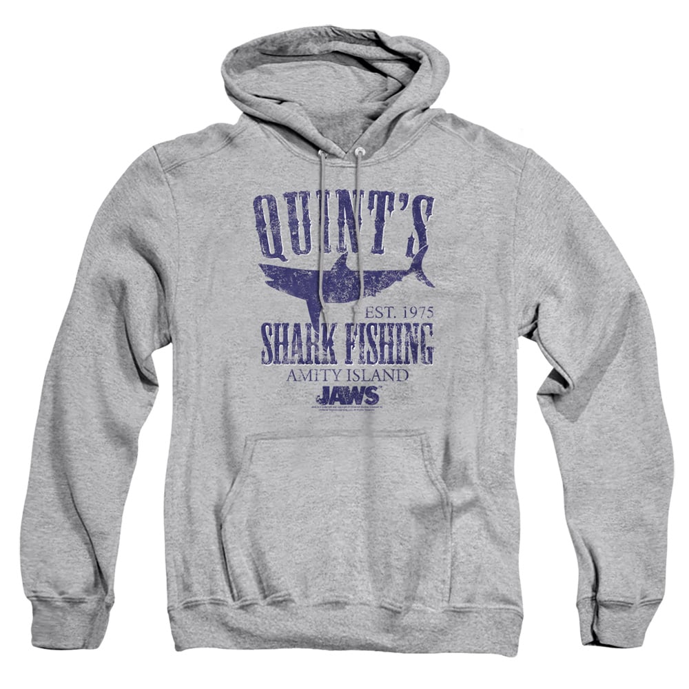 UNI413-AFTH-4 Jaws Quints Adult Pullover Hoodie, Athletic Heather - Extra Large