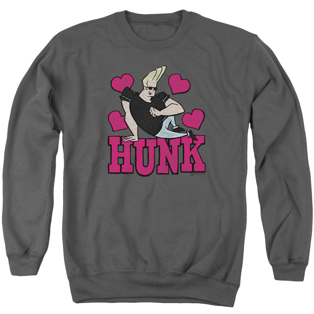 CN249-AS-2 Johnny Bravo Hunk Adult Crewneck Sweatshirt, Charcoal - Medium