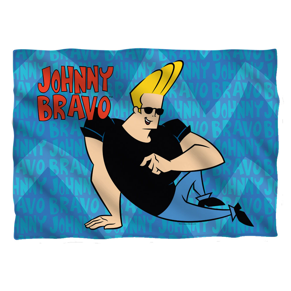 CN411-PLO1-0 20 x 28 in. Johnny Bravo Logo Repeat Pillow Case, White