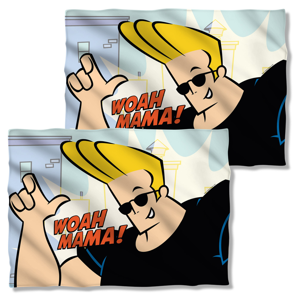 CN407FB-PLO1-0 20 x 28 in. Johnny Bravo Woah Mama Front Back Print Pillow Case, White