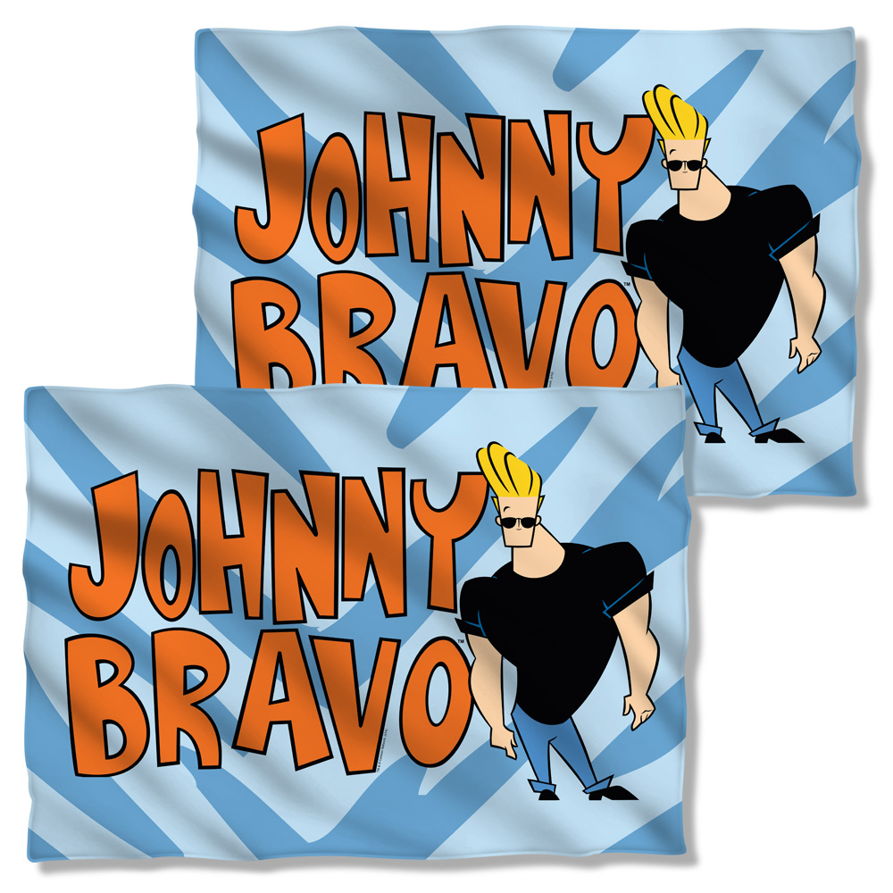 CN408FB-PLO1-0 20 x 28 in. Johnny Bravo Logo Front Back Print Pillow Case, White