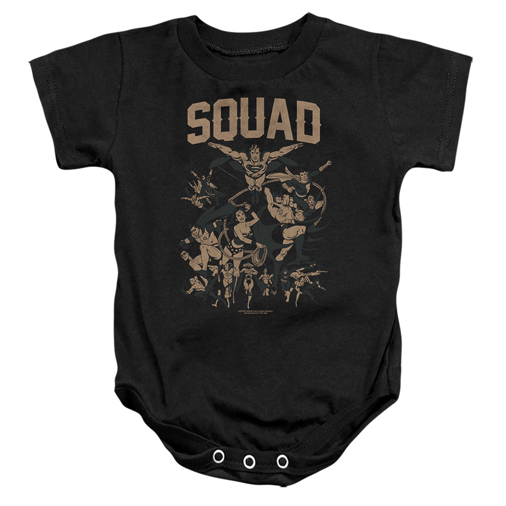 JLA1420-SS-2 Justice League Squad 1 Infant Snapsuit, Black - Medium - 12 Month