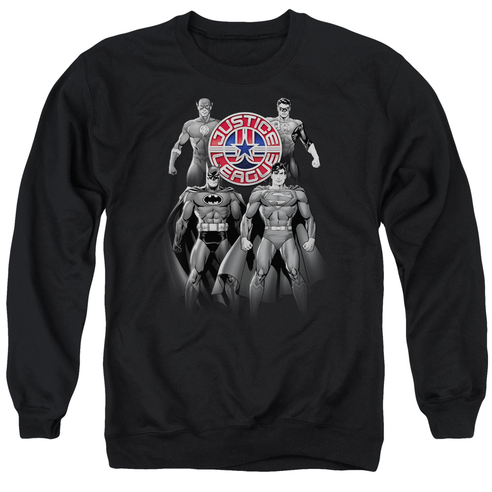 JLA114-AS-5 JLA Shades of Gray Adult Crewneck Sweatshirt, Black - 2X