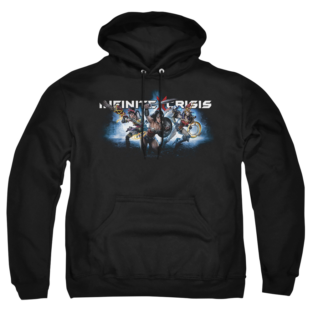 INCR104-AFTH-8 Infinite Crisis Blue Adult Pullover Hoodie, Black - 5X